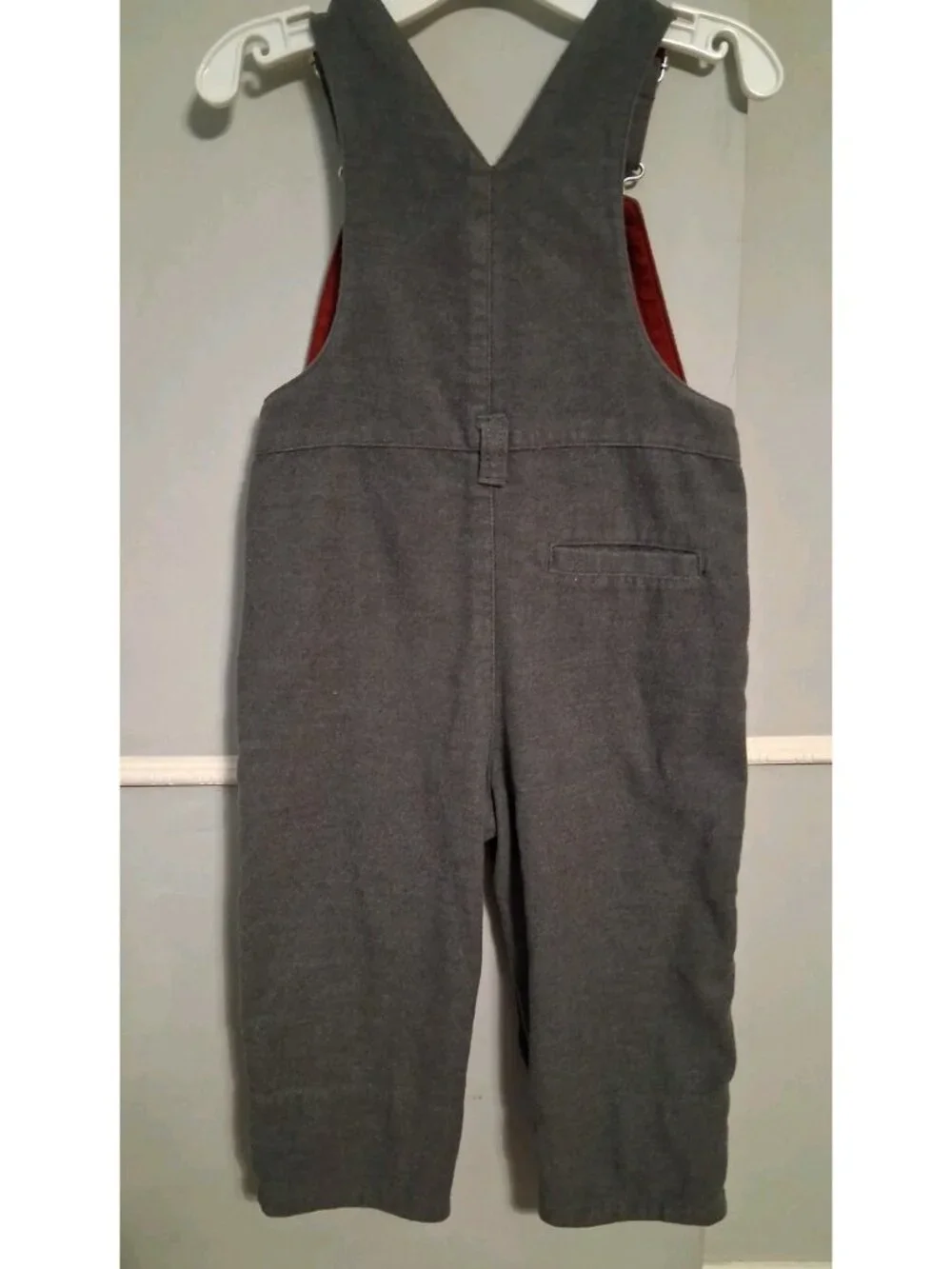 Vintage Gymboree Train Overalls Grey Flannel 12-18 Months Warm